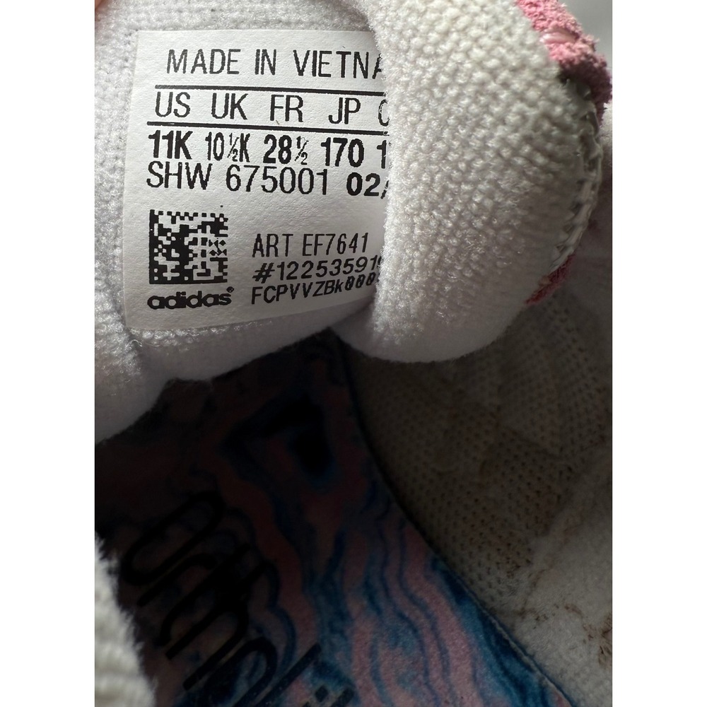 Adidas Kids Toddler Sneakers Pink Mint Peach Lace Up Shoes‎ Size 11K US - Picture 6 of 6